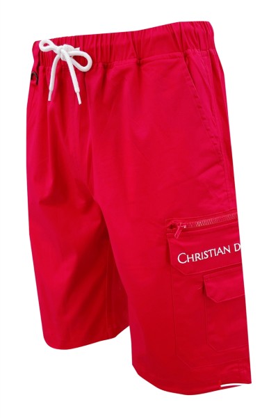 Customized Red Embroidered Sweatpants Design 4 Pocket Sweatpants Elastic Hem Design Fashion Sweatpants Design Company USA Retail U384 front view